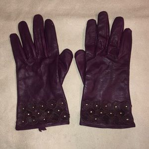 Pritzi Purple Leather Gloves Size L